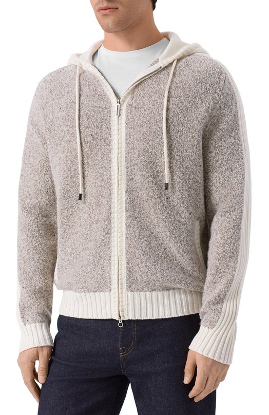 Кардиган из шерсти и кашемира Stefano Ricci K404001FCR/F25361 Бежевый  K404001FCR/F25361 Фото 3