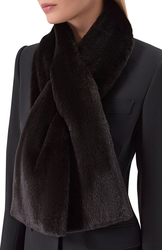 Меховой шарф из норки MVST MSC-01 MINK BLACK Чёрный  MSC-01 MINK BLACK Фото 2