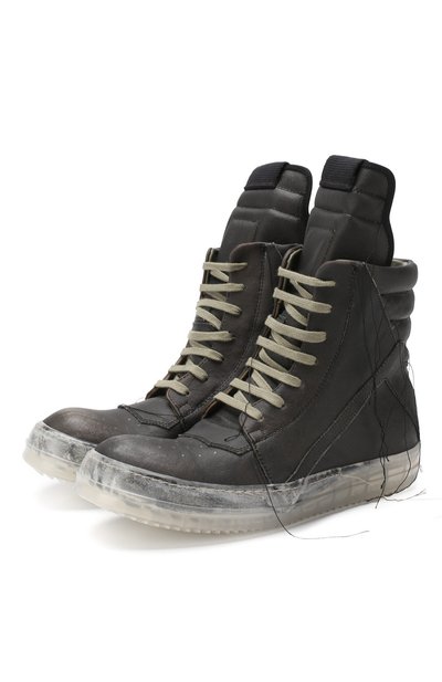 Высокие кожаные кеды RICK OWENS, арт. RU19S2884/LC0M12, фото 1
