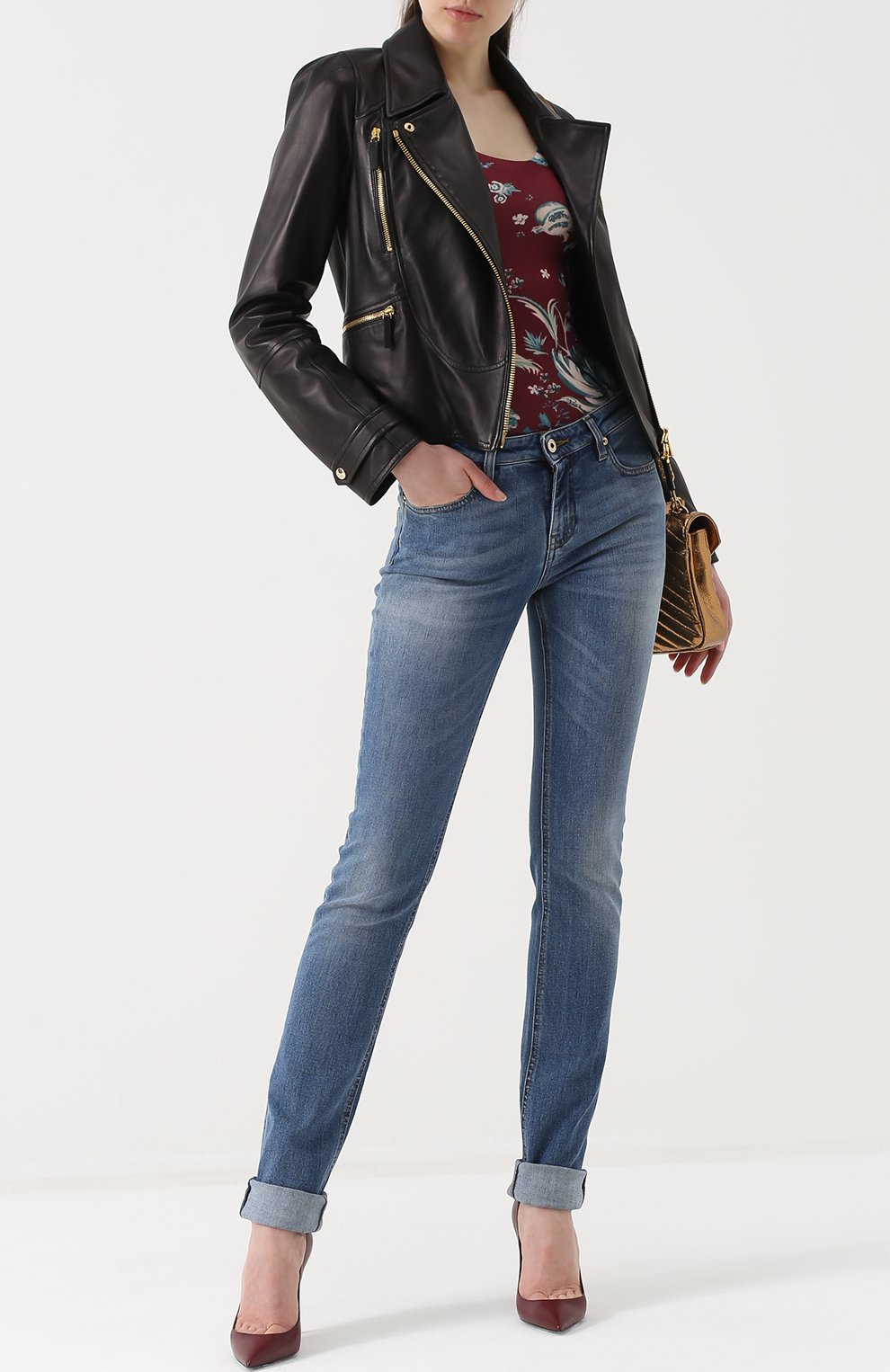 Джинсы прямого кроя с потертостями ROBERTO CAVALLI, арт. FQJ218/DS002, фото 2