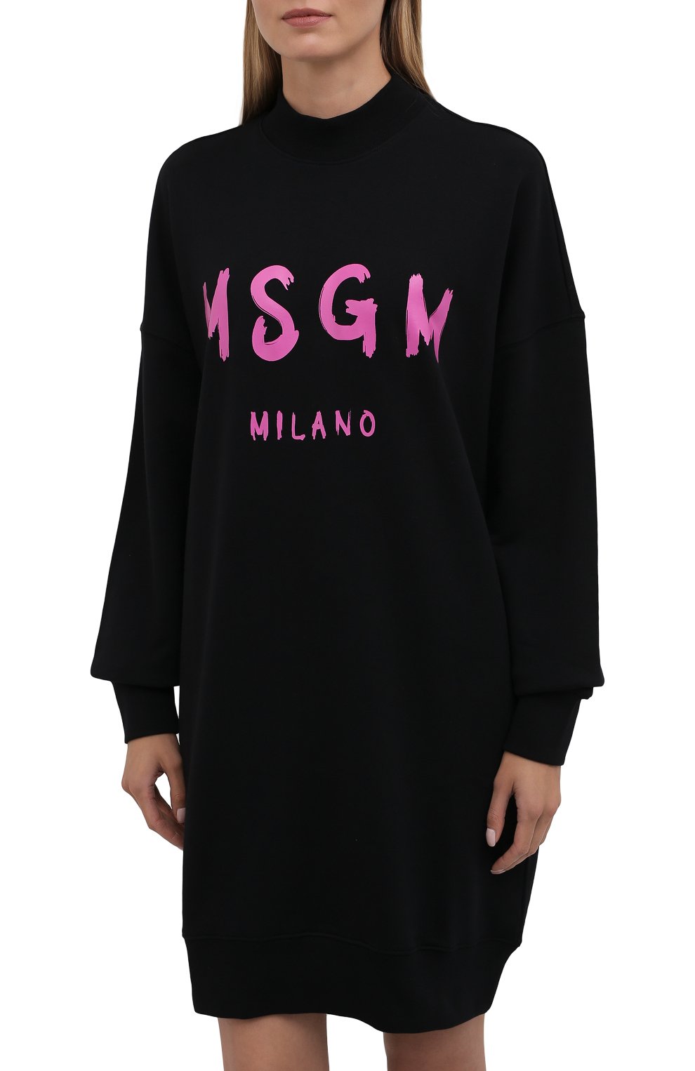 Хлопковое платье MSGM черного цвета по цене 32150 руб., арт. 3141MDA511 217799, фото 3 Хлопковое платье MSGM, арт. 3141MDA511 217799, фото 3