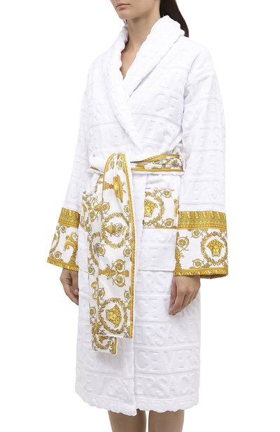 Хлопковый халат VERSACE белого цвета по цене 69850 руб., арт. ZACJ00008/ZC0SP052, фото 3 Хлопковый халат VERSACE, арт. ZACJ00008/ZC0SP052, фото 3