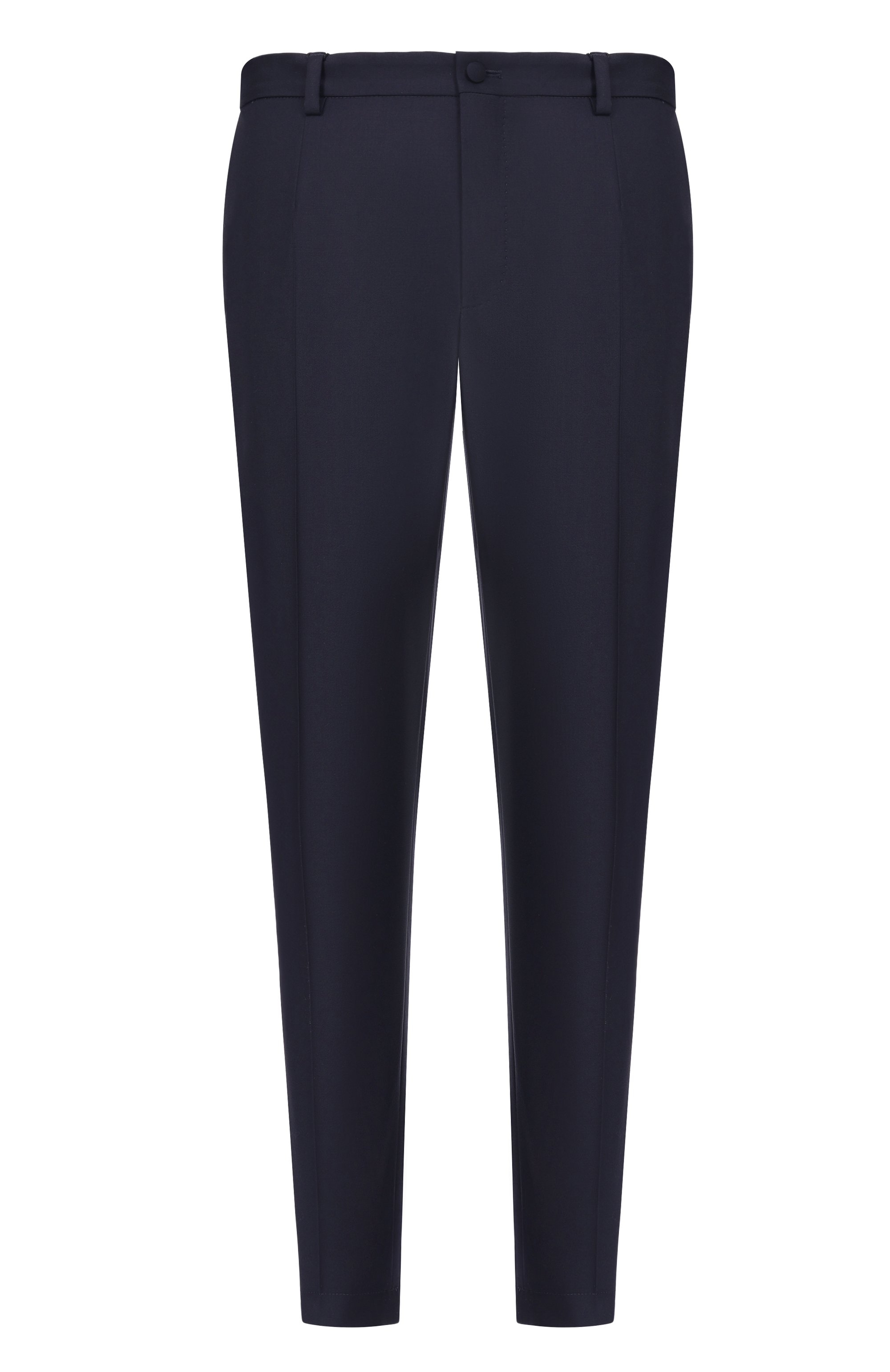 Шерстяные брюки DOLCE & GABBANA темно-синего цвета по цене 89950 руб., арт. GW13ET/FU269, фото 1 Шерстяные брюки DOLCE & GABBANA, арт. GW13ET/FU269, фото 1