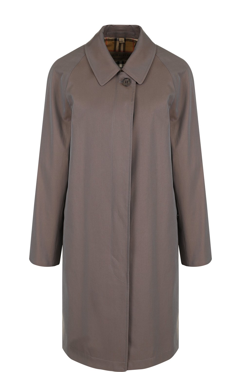 Однотонное хлопковое пальто прямого кроя BURBERRY, арт. 4073797, фото 1