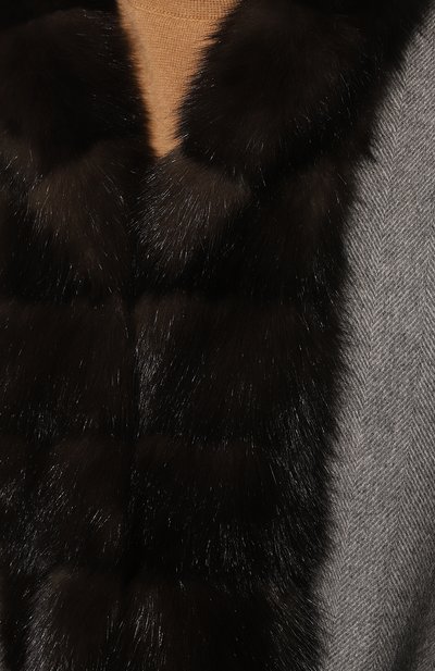 Кашемировое пальто с отделкой из меха соболя SABLEFUR, арт. 72213-SB-03, фото 5