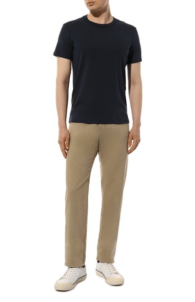 Хлопковая футболка KITON темно-синего цвета по цене 29950 руб., арт. UNWM008K0747D, фото 2 Хлопковая футболка KITON, арт. UNWM008K0747D, фото 2