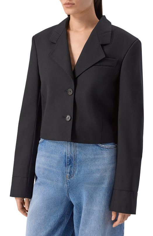 Жакет из шерсти и лиоцелла Off-White 0WEF12LF25FAB001 Чёрный  0WEF12LF25FAB001 Фото 3