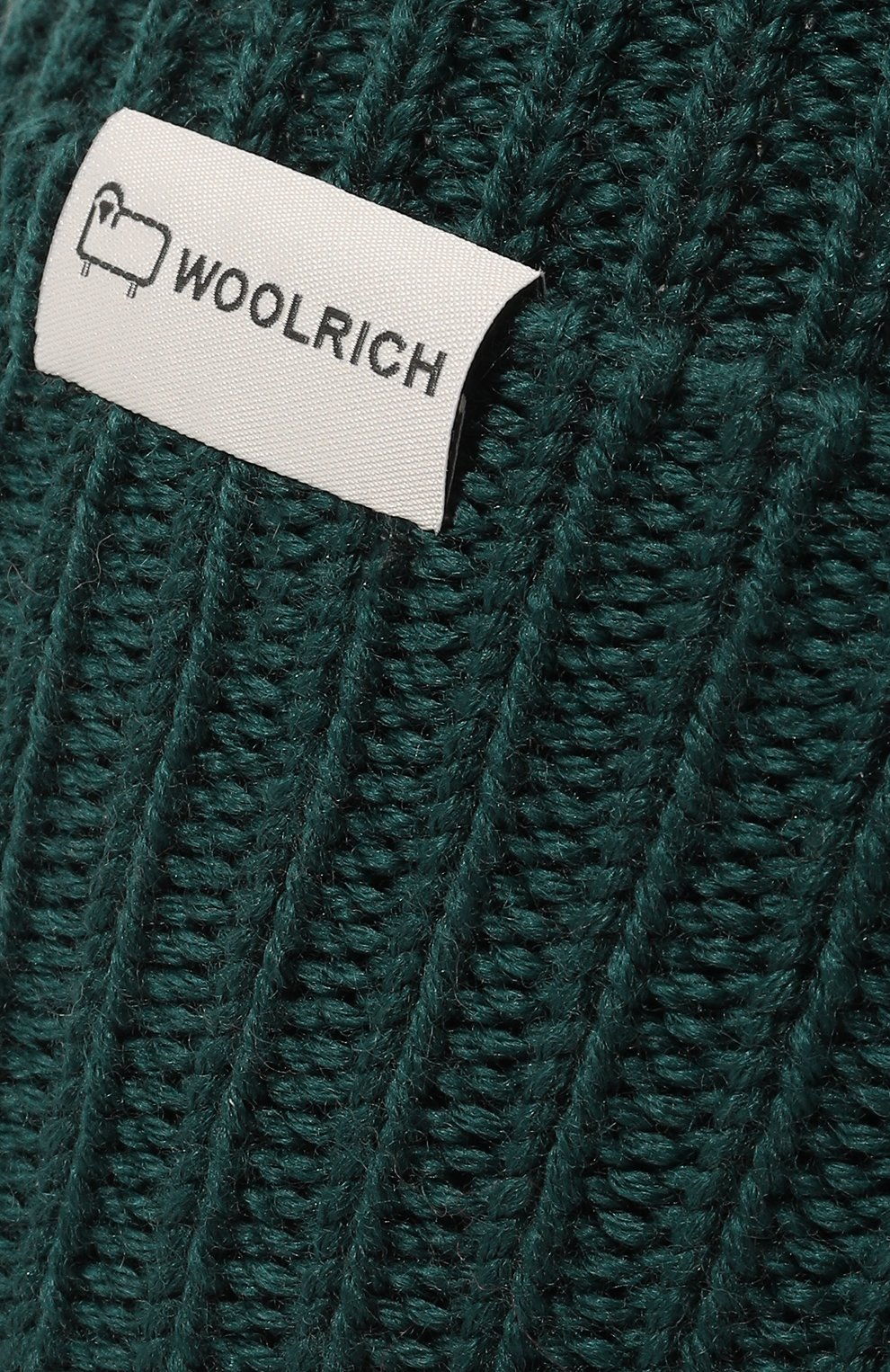 Шерстяная шапка WOOLRICH темно-зеленого цвета по цене 7970 руб., арт. CFW0AC0166MRUF0663, фото 3 Шерстяная шапка WOOLRICH, арт. CFW0AC0166MRUF0663, фото 3