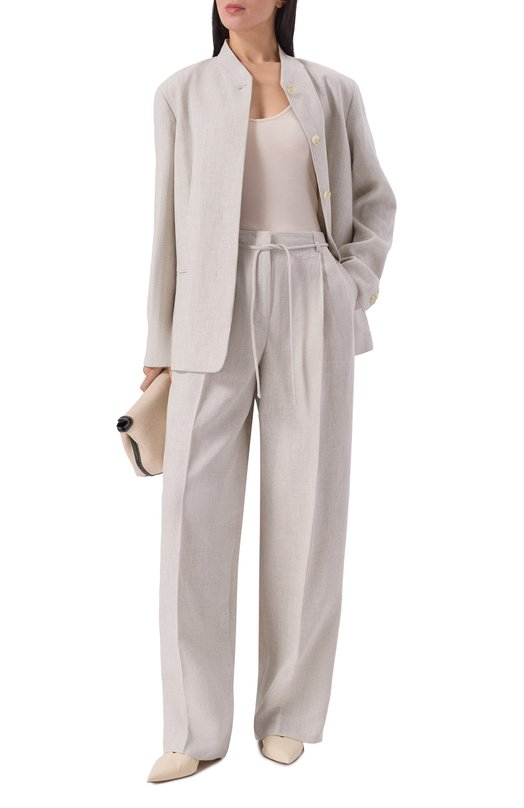 Брюки изо льна и вискозы 12 STOREEZ 137024 Серый  137024 Фото 2