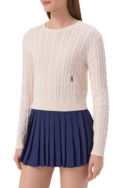 Хлопковый свитер SPORTY AND RICH кремового цвета по цене 28600 руб., арт. WS094710326WH37, фото 3 Хлопковый свитер SPORTY AND RICH, арт. WS094710326WH37, фото 3
