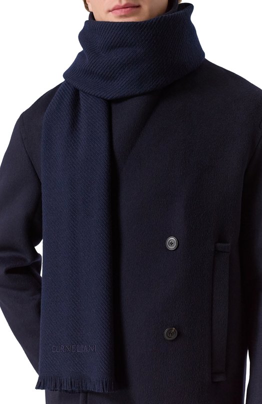 Шерстяной шарф Corneliani 26B354-2629016 Синий  26B354-2629016 Фото 2
