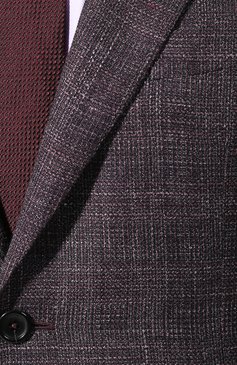 Мужской пиджак из смеси шерсти и шелка ZEGNA фиолетового цвета, арт. 750N09/10C2N0 | Фото 5 (Материал внешний: Шерсть, Шелк; Рукава: Длинные; Длина (для топов): Стандартные; Региональные ограничения белый список (Axapta Mercury): RU; Материал сплава: Проставлено; Стили: Классический; Случай: Формальный; 1-2-бортные: Однобортные; Драгоценные камни: Проставлено; Материал подклада: Хлопок; Пиджаки М: Приталенный)