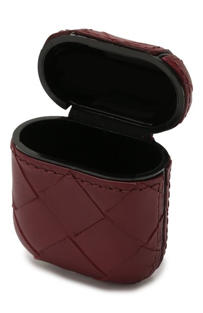 Кожаный чехол для airpods BOTTEGA VENETA бордового цвета по цене 39950 руб., арт. 610263/VCPQ0, фото 3 Кожаный чехол для airpods BOTTEGA VENETA, арт. 610263/VCPQ0, фото 3