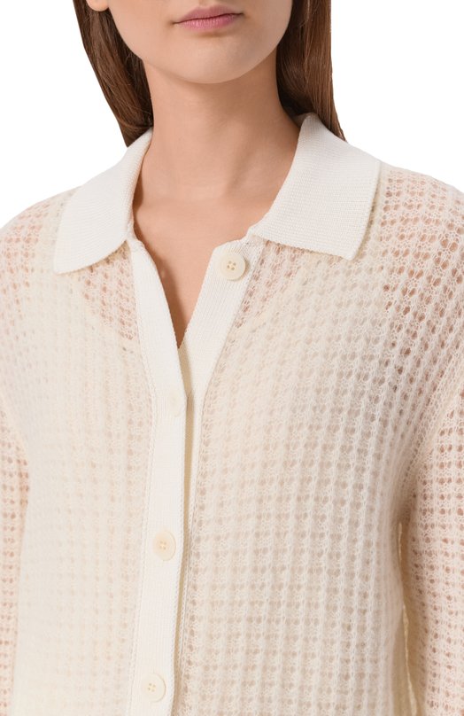 Шерстяной кардиган Dorothee Schumacher 416202 Кремовый  416202 Фото 5