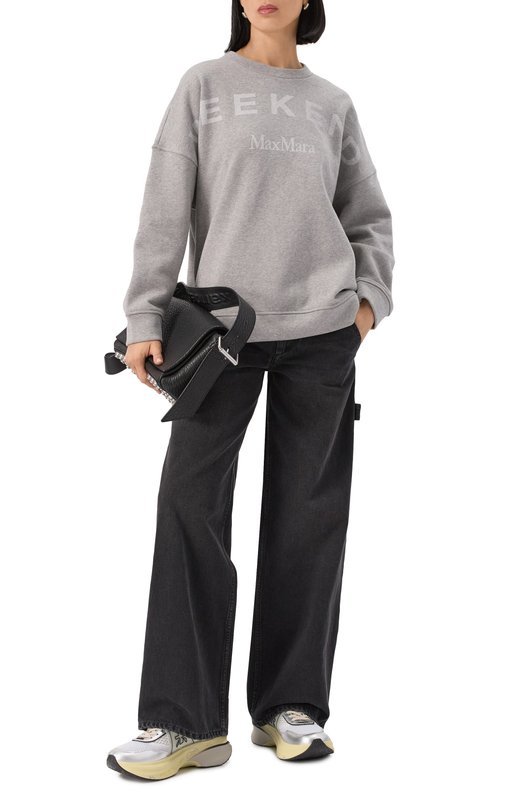 Хлопковый свитшот Weekend Max Mara LALLA Серый  LALLA Фото 2