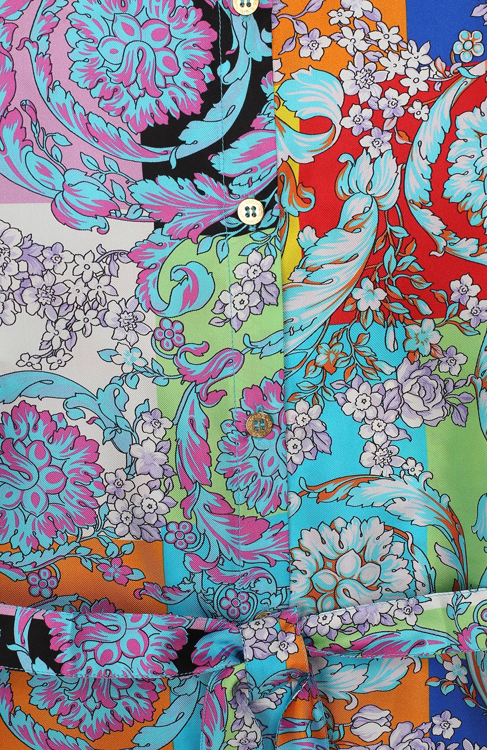 Шелковое платье-рубашка с поясом VERSACE, арт. YC000088/YA00260/8A-14A, фото 3