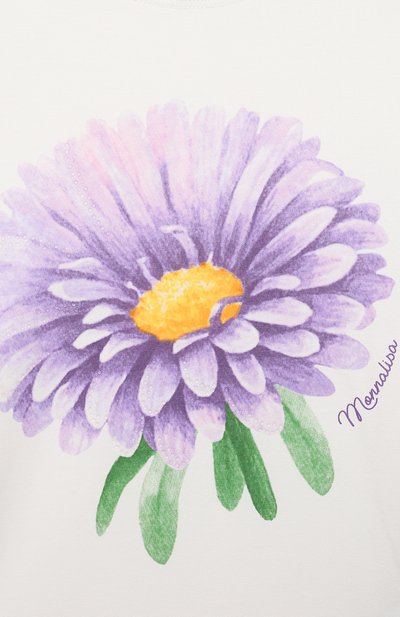 Хлопковая футболка MONNALISA, арт. 117605SI, фото 3