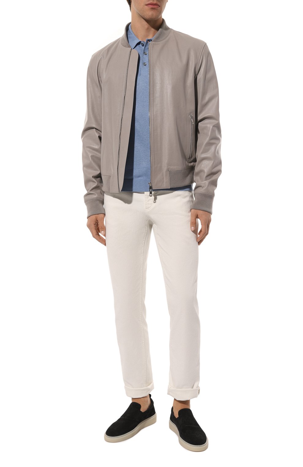 Шелковое поло GRAN SASSO голубого цвета по цене 34950 руб., арт. 43110/23503, фото 2 Шелковое поло GRAN SASSO, арт. 43110/23503, фото 2