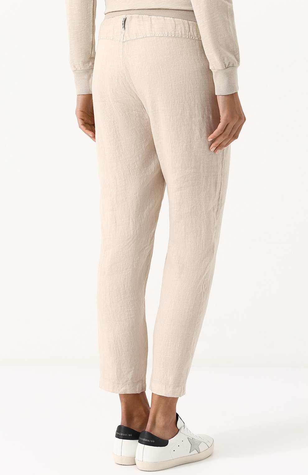 Льняные укороченные брюки с эластичным поясом DEHA, арт. B74337, фото 4