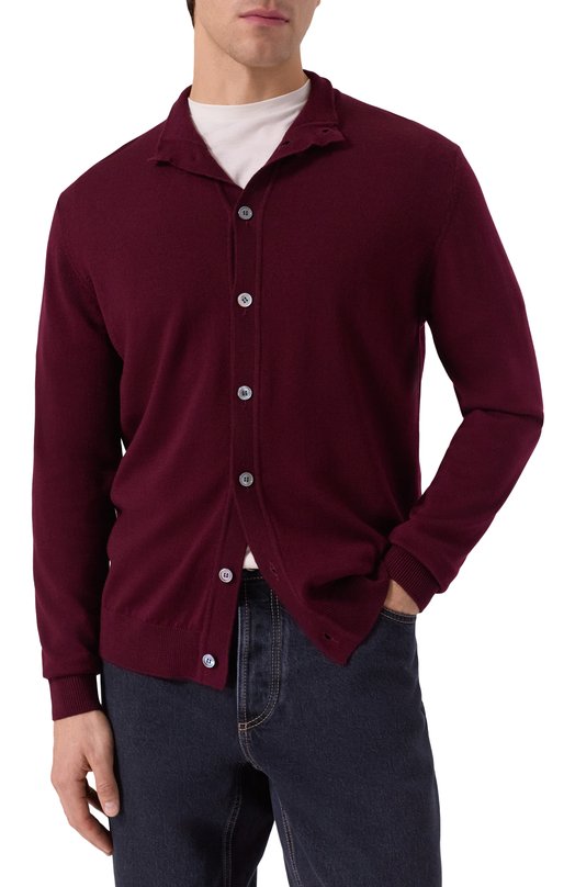 Шерстяной кардиган Daniele Fiesoli DF9049 Бордовый  DF9049 Фото 3