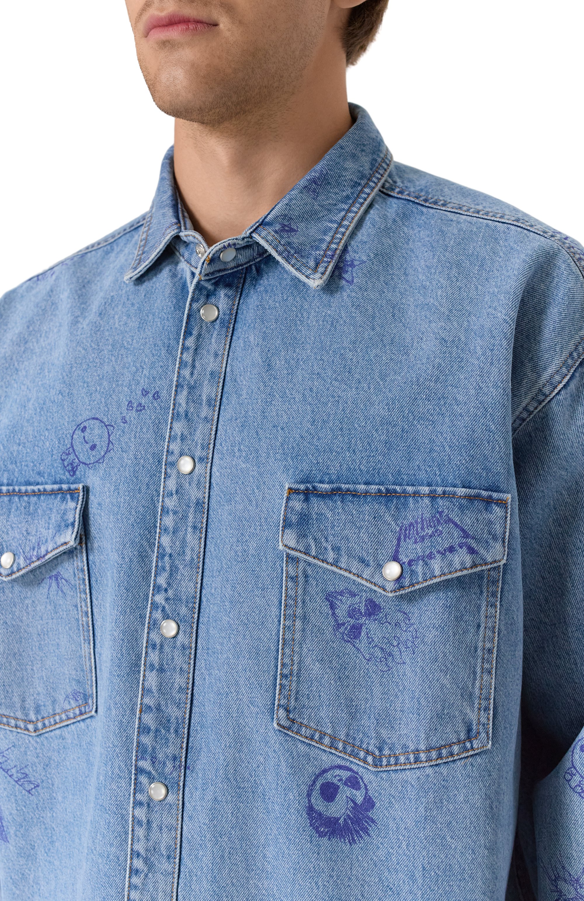 Джинсовая рубашка VETEMENTS, арт. UE54SH160N/2801 DENIM, фото 5
