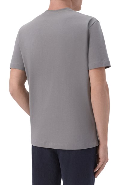 Хлопковая футболка CORNELIANI серого цвета по цене 23200 руб., арт. 28G573/2A25004, фото 4 Хлопковая футболка CORNELIANI, арт. 28G573/2A25004, фото 4