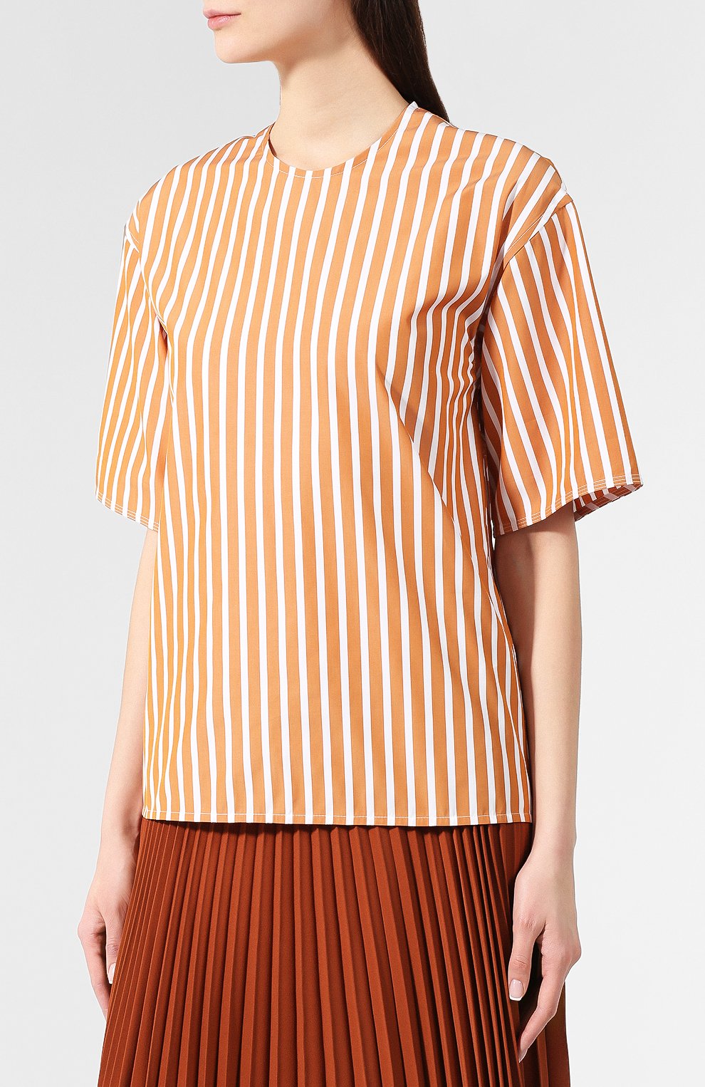 Хлопковый топ VICTORIA BECKHAM, арт. TP TSH 1828 MSS19 PIQUE STRIPE, фото 3