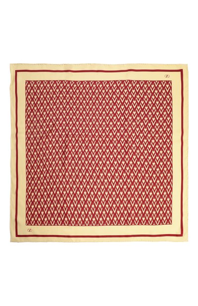 Шелковый платок VALENTINO бордового цвета по цене 55450 руб., арт. 7W2EI114/SHT, фото 4 Шелковый платок VALENTINO, арт. 7W2EI114/SHT, фото 4