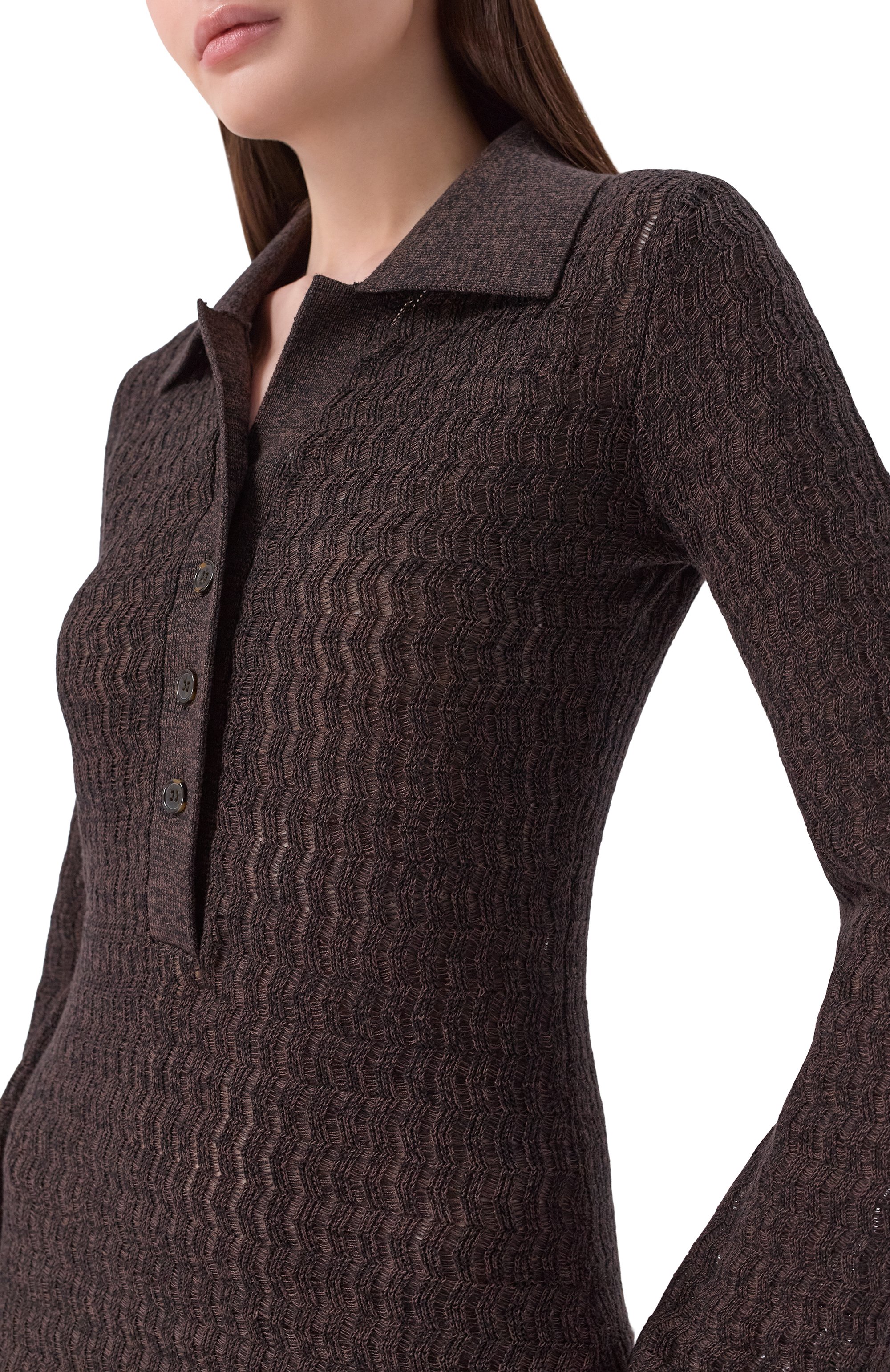 Платье из хлопка и льна YUZEFI, арт. TALIA-EYELASH DRESS/KNIT, фото 4