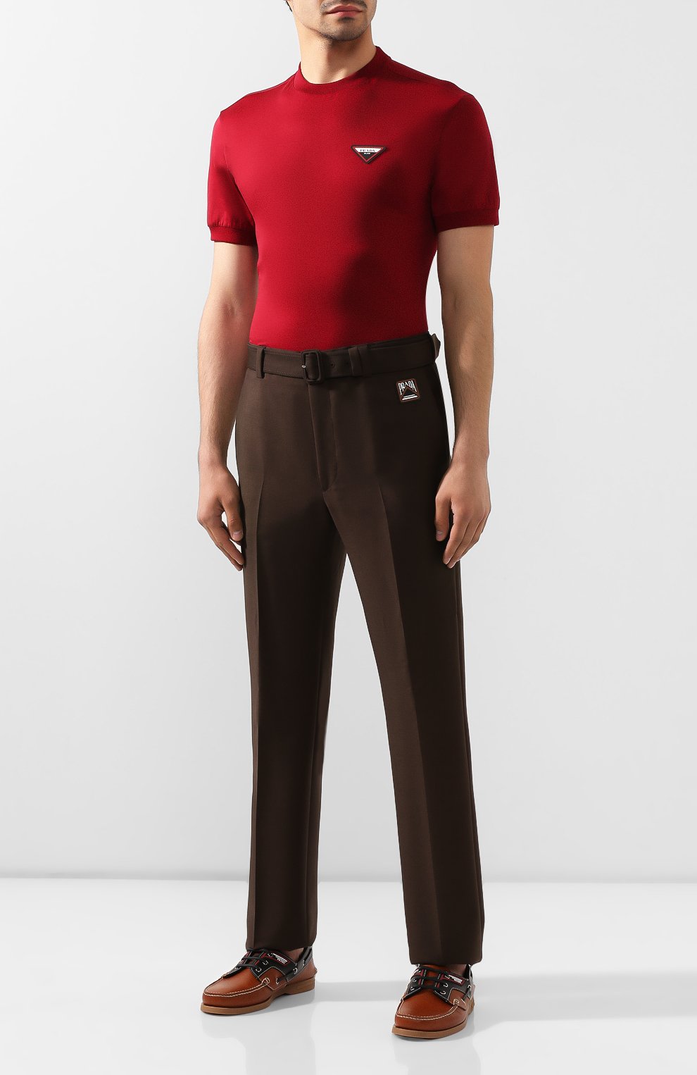 Кожаные топсайдеры PRADA, арт. 2EG269-3F3Y-F0L3R, фото 2