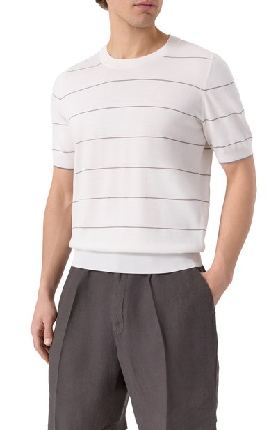 Хлопковый джемпер BRUNELLO CUCINELLI, арт. M29805300, фото 3