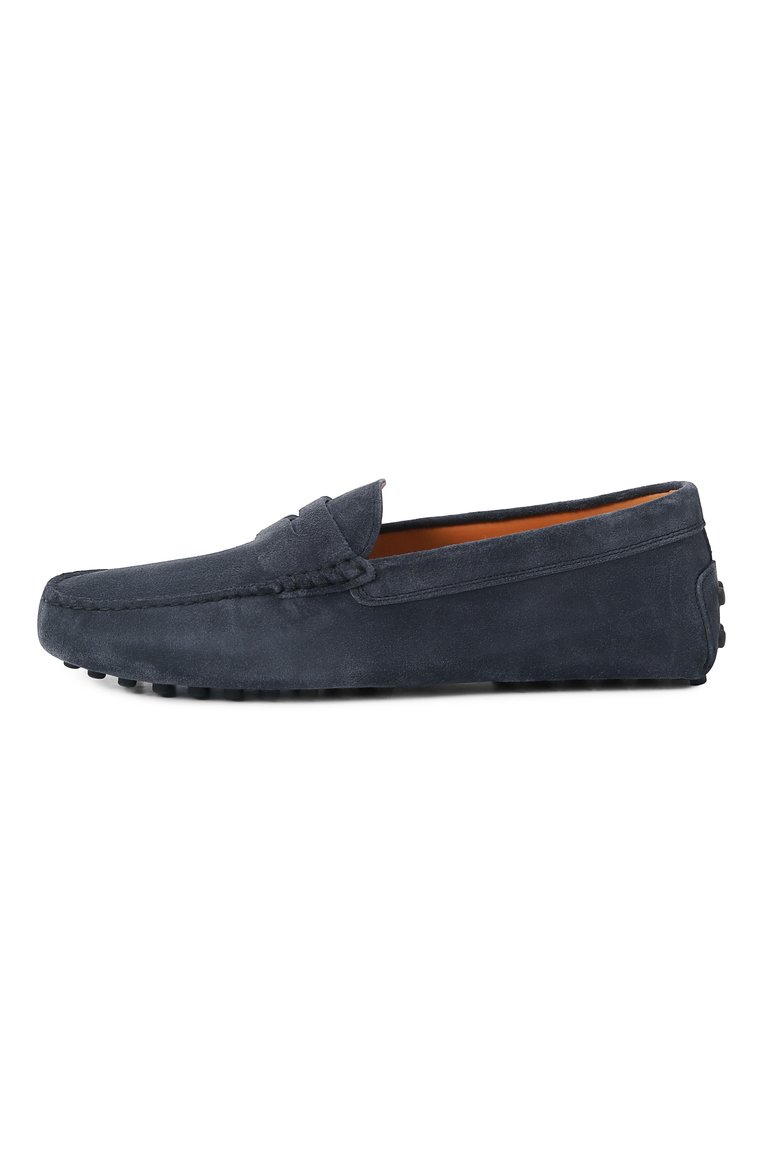 Мужские замшевые мокасины gommino TOD’S темно-синего цвета, арт. XXM22L00010/RE0 | Фото 4 (Материал внешний: Натуральная кожа, Замша; Материал внутренний: Натуральная кожа; Нос: Не проставлено; Стили: Кэжуэл)