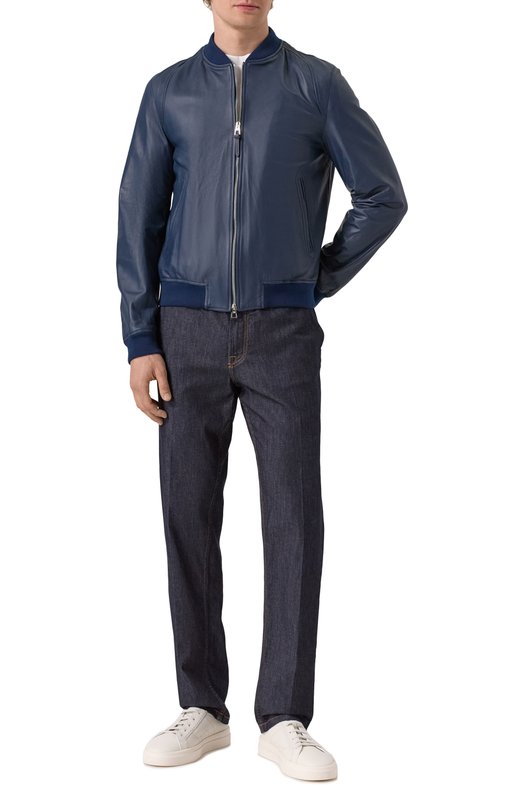Кожаный бомбер Jacob Cohen 25E P/JUM_H0074 00G D1360 RW Синий  25E P/JUM_H0074 00G D1360 RW Фото 2