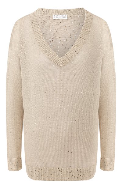 Женский пуловер из смеси льна и шелка BRUNELLO CUCINELLI, арт. M10550222