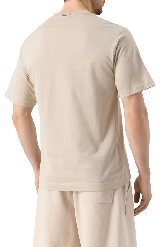 Хлопковая футболка Dolce & Gabbana G8PN9T/G7NPV Бежевый  G8PN9T/G7NPV Фото 4