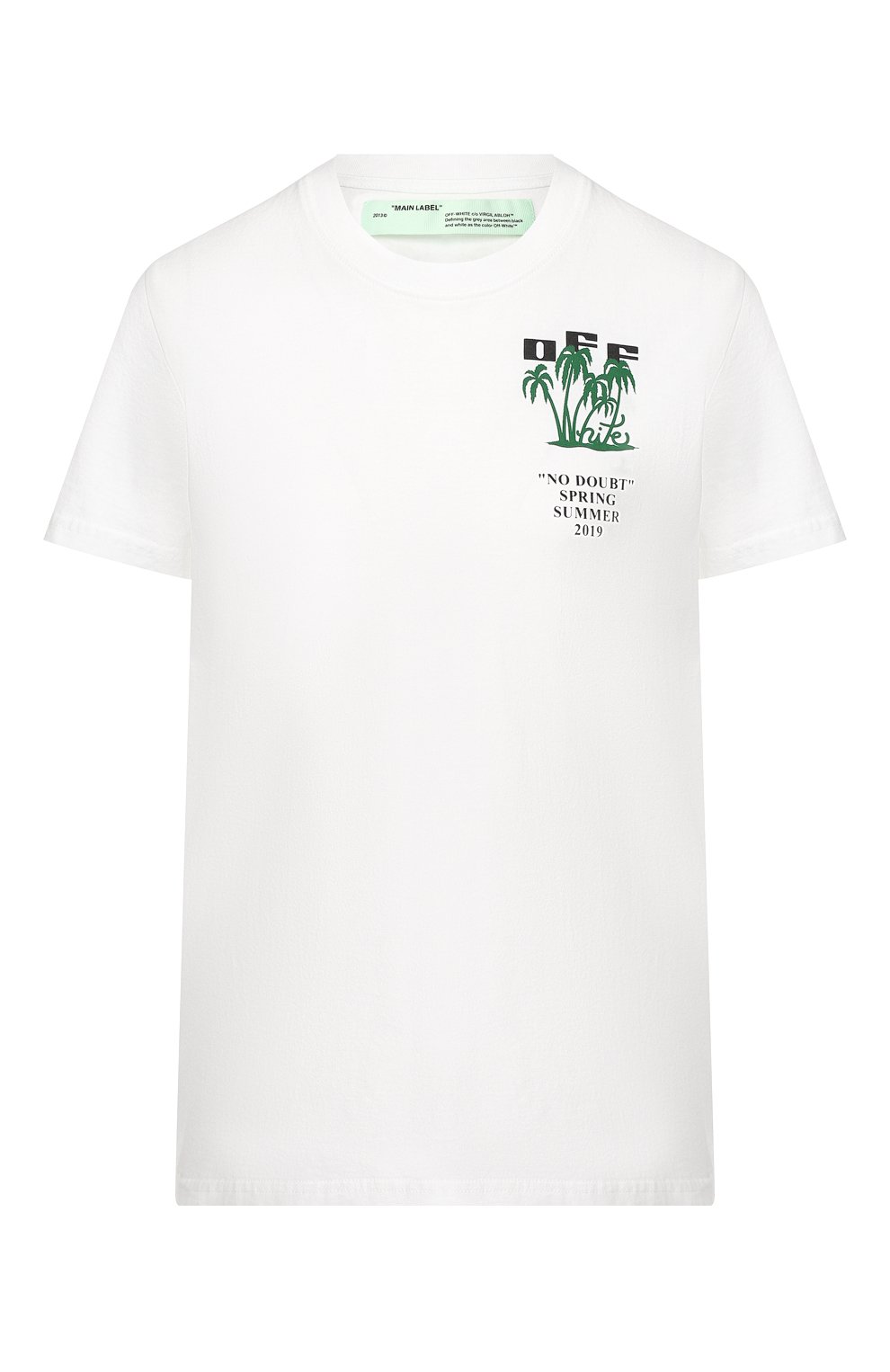 Хлопковая футболка OFF-WHITE белого цвета по цене 19250 руб., арт. 0WAA049R19B070450140, фото 1 Хлопковая футболка OFF-WHITE, арт. 0WAA049R19B070450140, фото 1