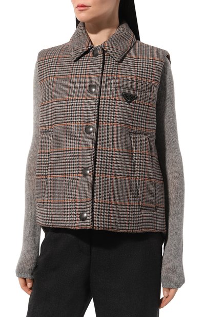 Жилет из шерсти и кашемира PRADA, арт. P501M-1ZR4-F0342-212, фото 3