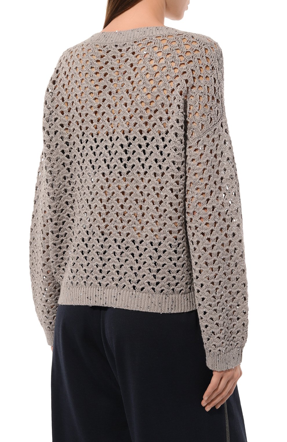 Свитер из хлопка и льна BRUNELLO CUCINELLI, арт. M70572202, фото 4