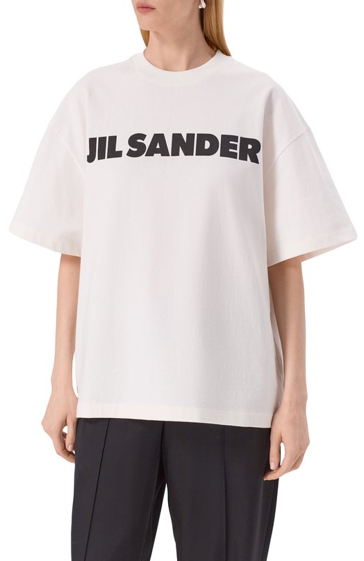 Хлопковая футболка Jil Sander J03GC0137/J45148 Кремовый  J03GC0137/J45148 Фото 3