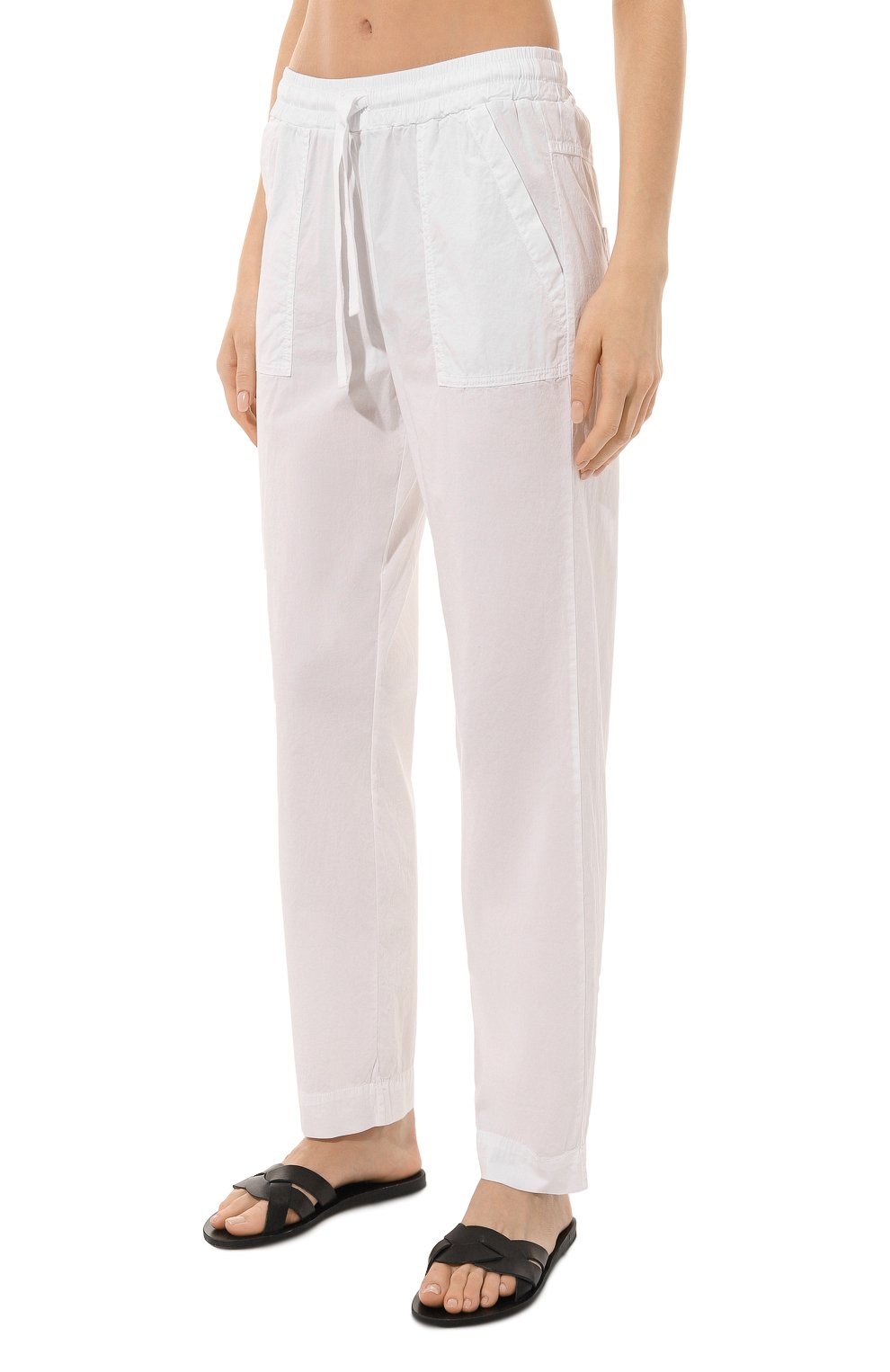 Хлопковые брюки DEHA белого цвета по цене 9950 руб., арт. D83057, фото 3 Хлопковые брюки DEHA, арт. D83057, фото 3