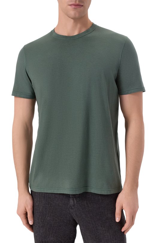 Футболка из хлопка и кашемира Kiton UMK073411 Зелёный  UMK073411 Фото 3