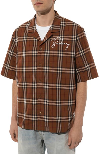 Хлопковая рубашка BURBERRY, арт. 8057478, фото 3