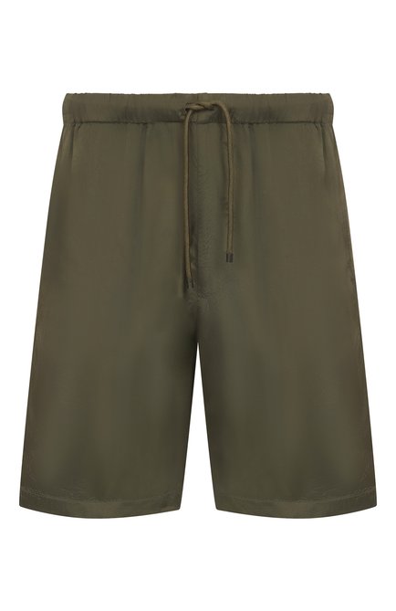 Мужские шорты из вискозы DRIES VAN NOTEN хаки цвета, арт. 251-020931-1427 | Фото 1 (Материал внешний: Вискоза; Материал сплава: Проставлено; Длина Шорты М: До колена; Драгоценные камни: Проставлено)