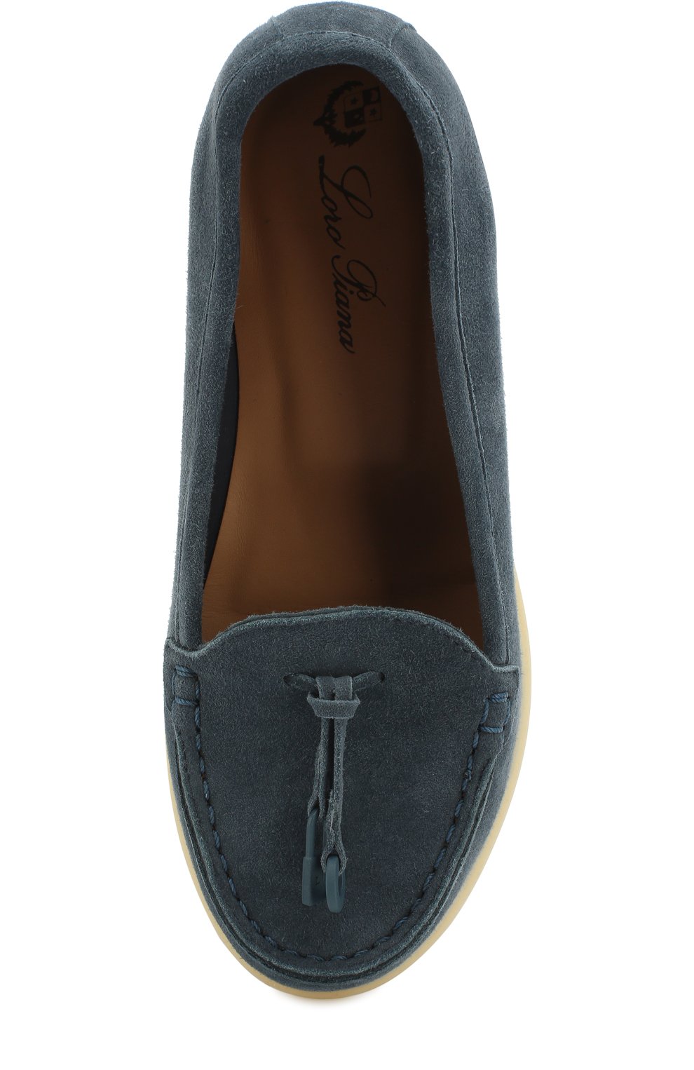 Замшевые лоферы LORO PIANA голубого цвета по цене 52100 руб., арт. FAI1634, фото 4 Замшевые лоферы LORO PIANA, арт. FAI1634, фото 4