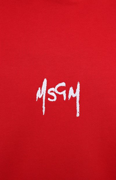 Хлопковое худи MSGM красного цвета по цене 25700 руб., арт. 2941MDM78 207799, фото 5 Хлопковое худи MSGM, арт. 2941MDM78 207799, фото 5