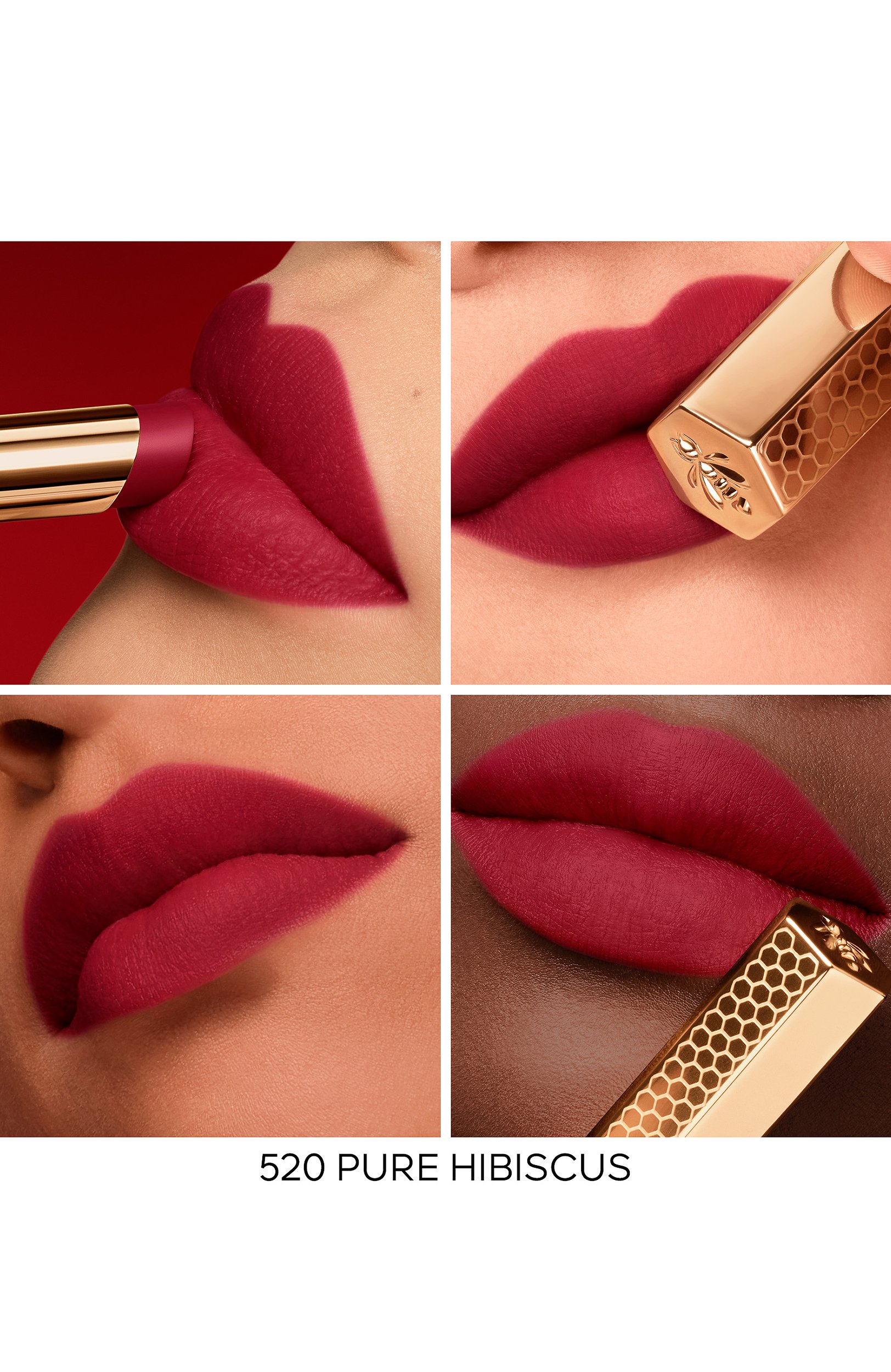 Помада для губ kisskiss honey-infused intense lipstick, оттенок 520 чистый гибискус (1,85g) GUERLAIN цвета по цене 5290 руб., арт. G062266, фото 4 Помада для губ kisskiss honey-infused intense lipstick, оттенок 520 чистый гибискус (1,85g) GUERLAIN, арт. G062266, фото 4