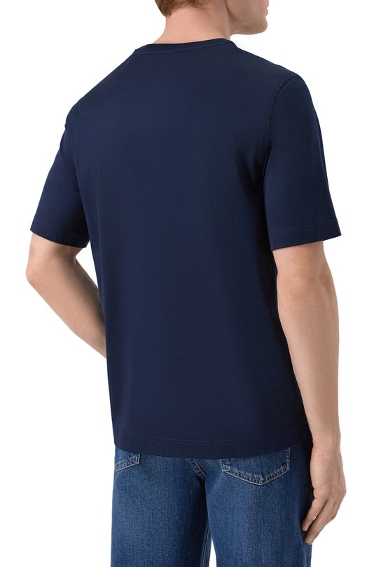 Хлопковая футболка Zilli TSR02AM0100VZL000_ Синий  TSR02AM0100VZL000_ Фото 4