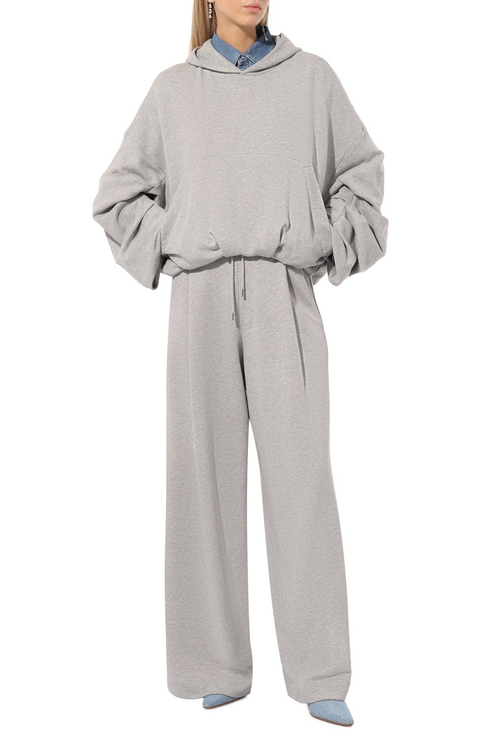Хлопковые брюки DRIES VAN NOTEN серого цвета по цене 49600 руб., арт. 242-011152-9610, фото 2 Хлопковые брюки DRIES VAN NOTEN, арт. 242-011152-9610, фото 2