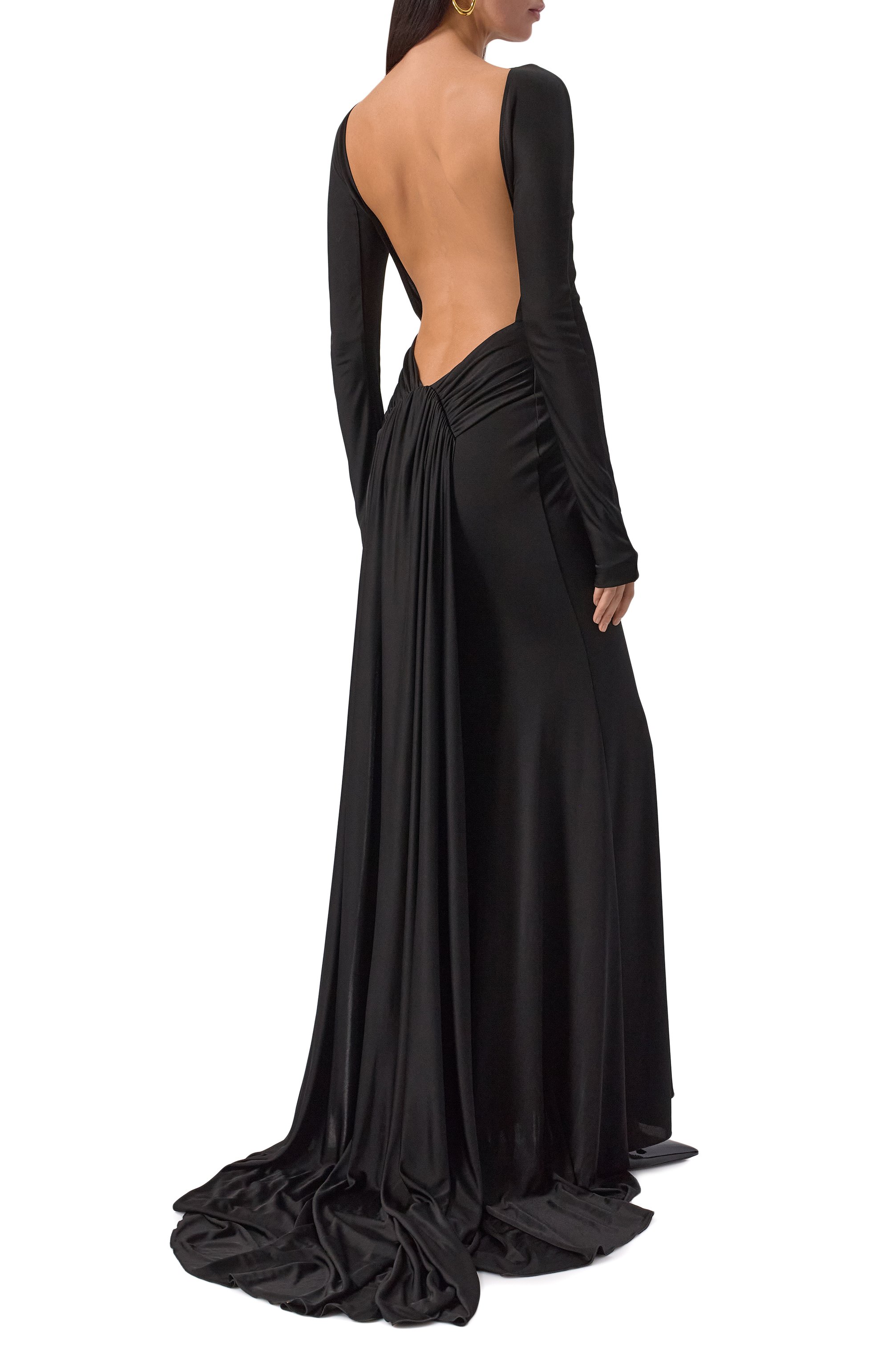 Платье из вискозы DAVID KOMA черного цвета по цене 272000 руб., арт. PF25DK07DL, фото 2 Платье из вискозы DAVID KOMA, арт. PF25DK07DL, фото 2