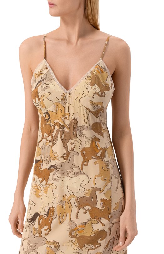 Шелковое платье Zadig and Voltaire WWDR02590 Бежевый  WWDR02590 Фото 4